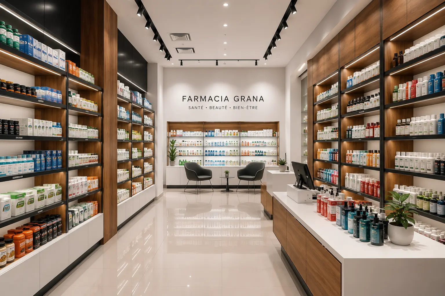 Agencement pharmacie moderne