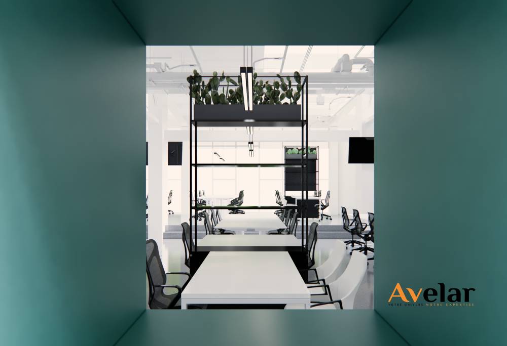 Amenagement dun espace de coworking en Espagne – Conception 3D par Avelar12