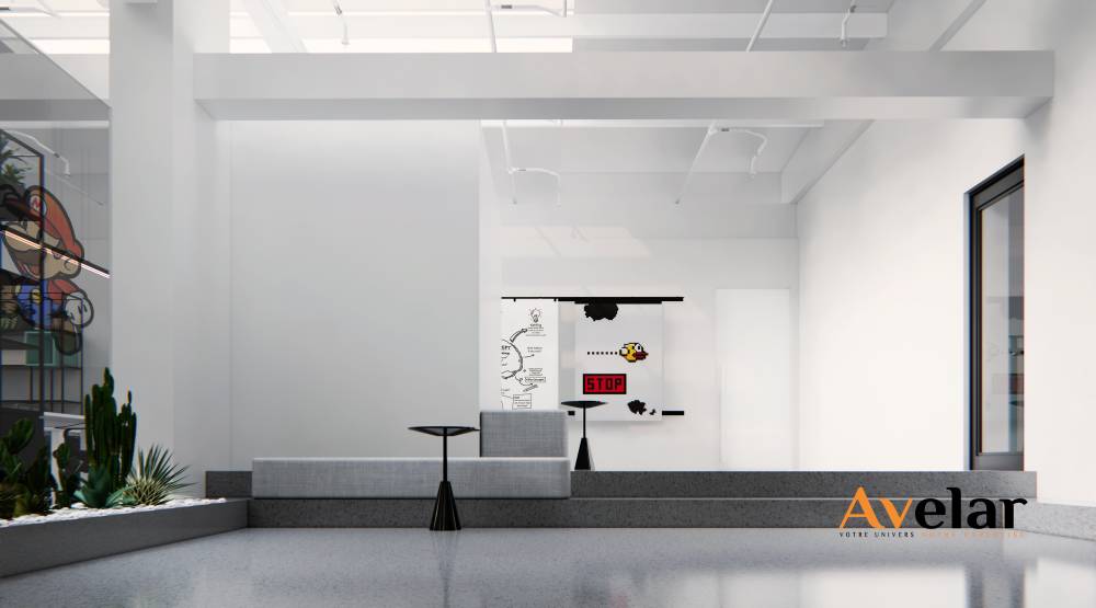 Amenagement dun espace de coworking en Espagne – Conception 3D par Avelar16