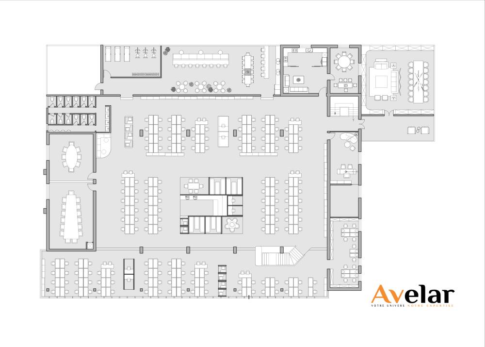 Amenagement dun espace de coworking en Espagne – Conception 3D par Avelar8